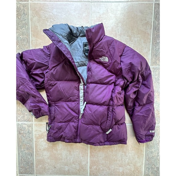 The North‎ Face Polyester 600 Goose Down Filled Burgundy Jacket Girls size L - Picture 3 of 9